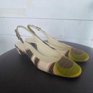 Miu Miu Swirl Fabric Slingback Heels